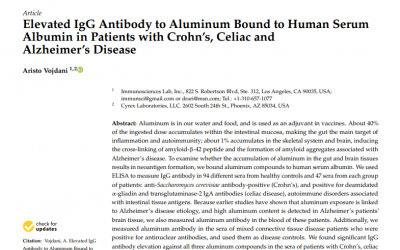 Elevated IgG Antibody to Aluminum Bound to Human Serum Albumin in Patients with Crohn’s, Celiac and Alzheimer’s Disease